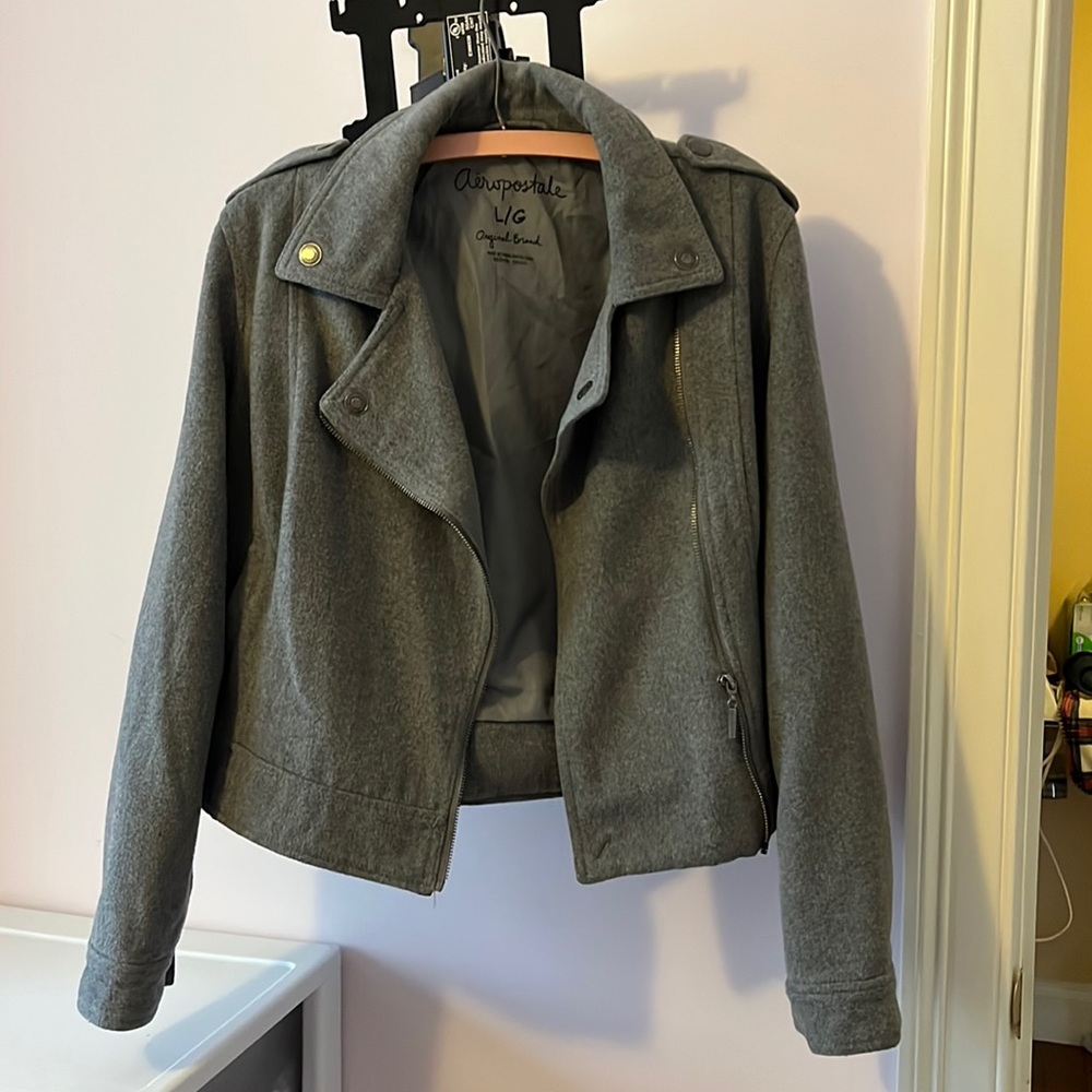 Gray blazer coat from Aeropostale